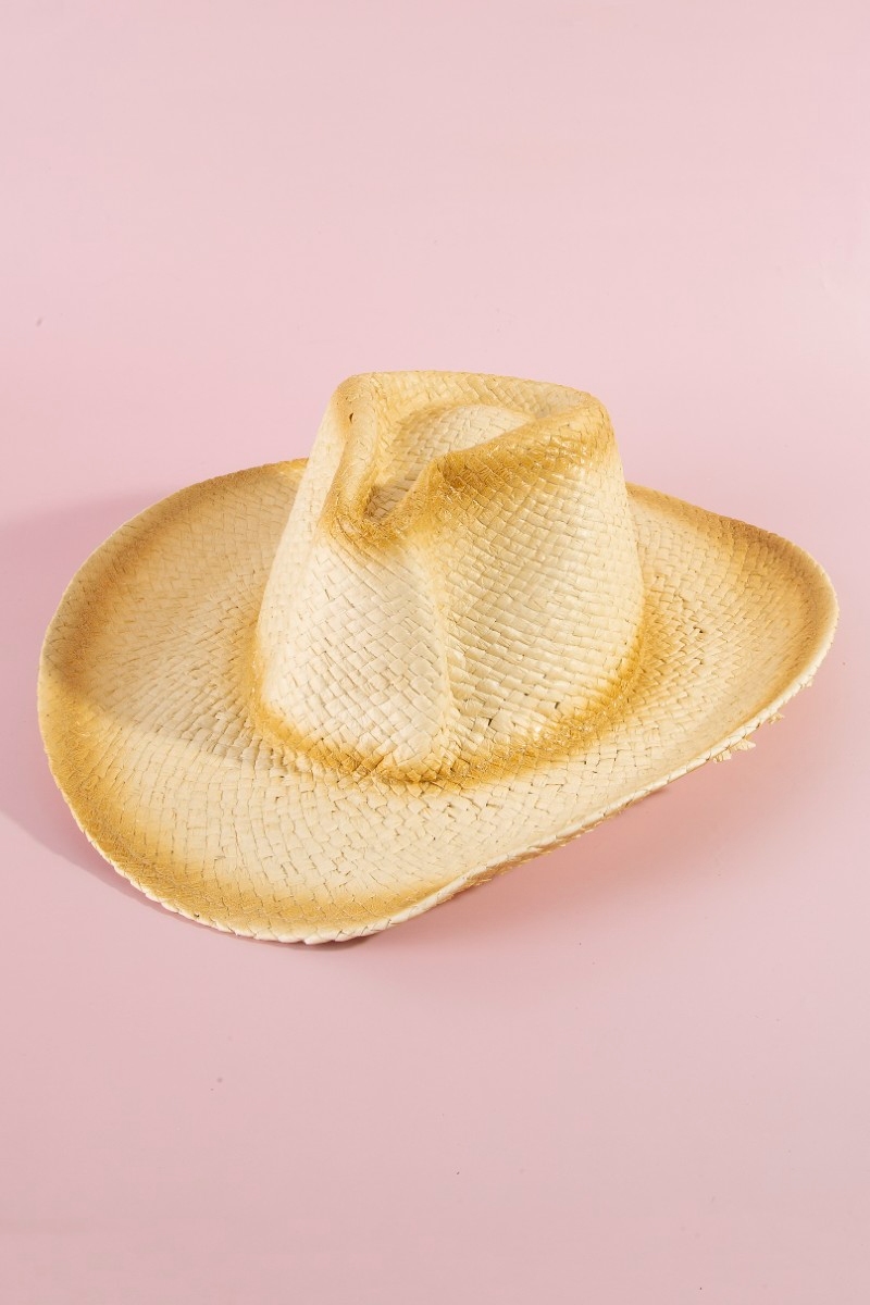Basket Weave Straw Cowboy Hat