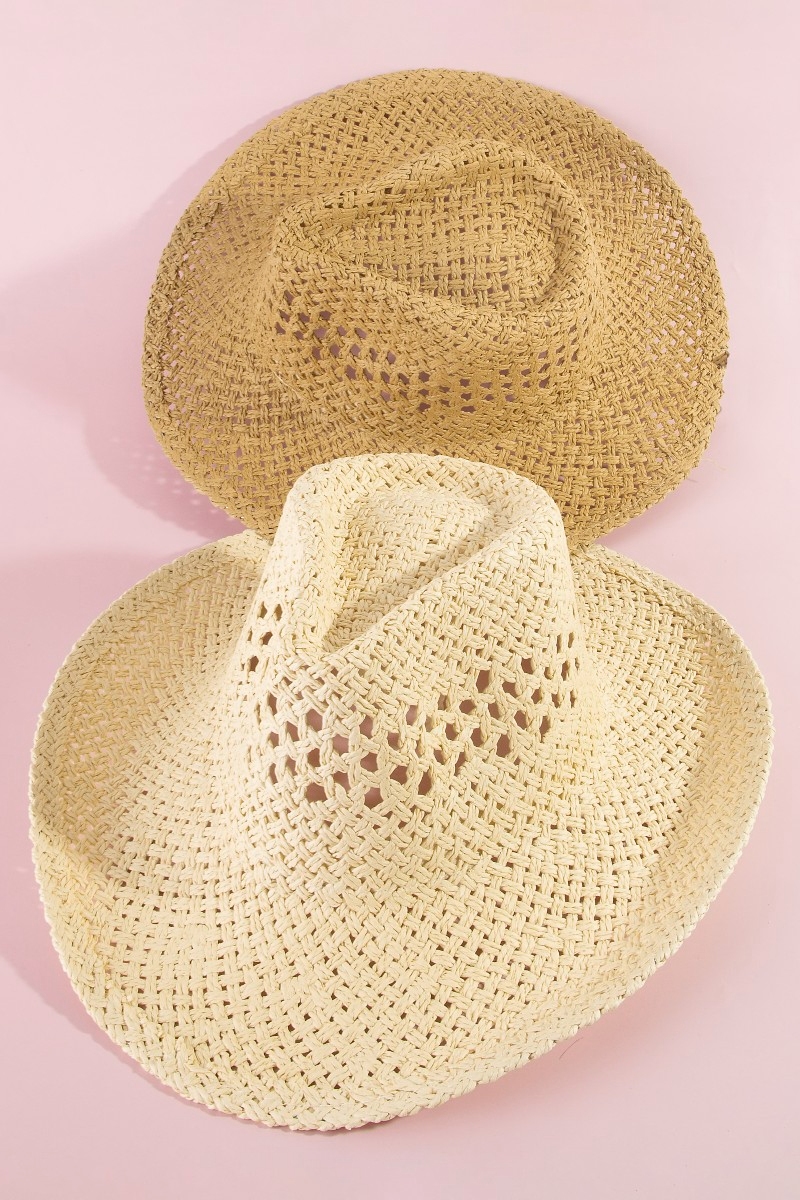 Straw Braided Summer Cowboy Hat