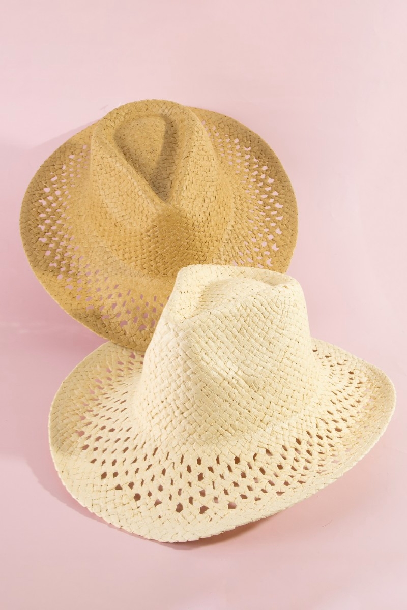 Woven Straw Western Sun Hat