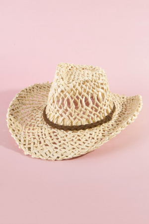 Western Loose Weave Straw Cowboy Hat