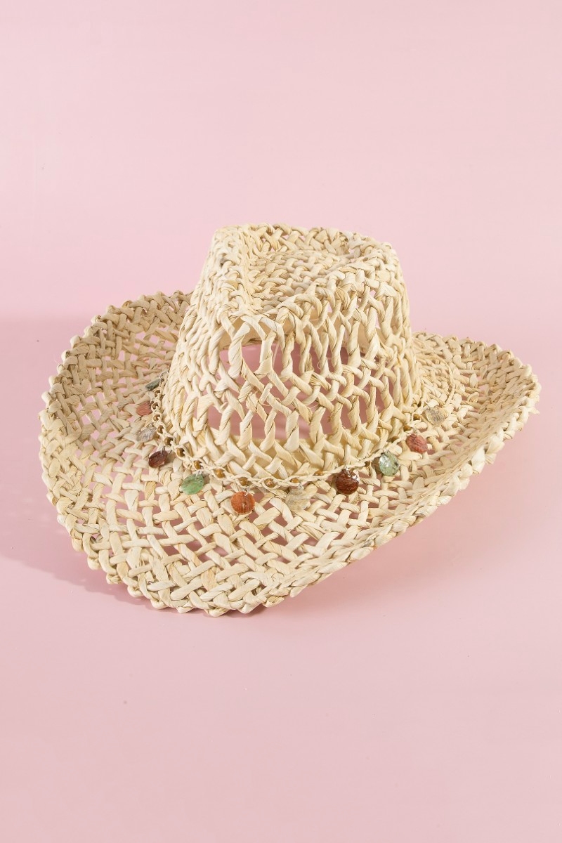 Basket Weave Western Assorted Discs Cowboy Hat
