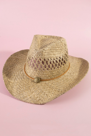 Straw Basket Rope Strap Western Cowboy Hat
