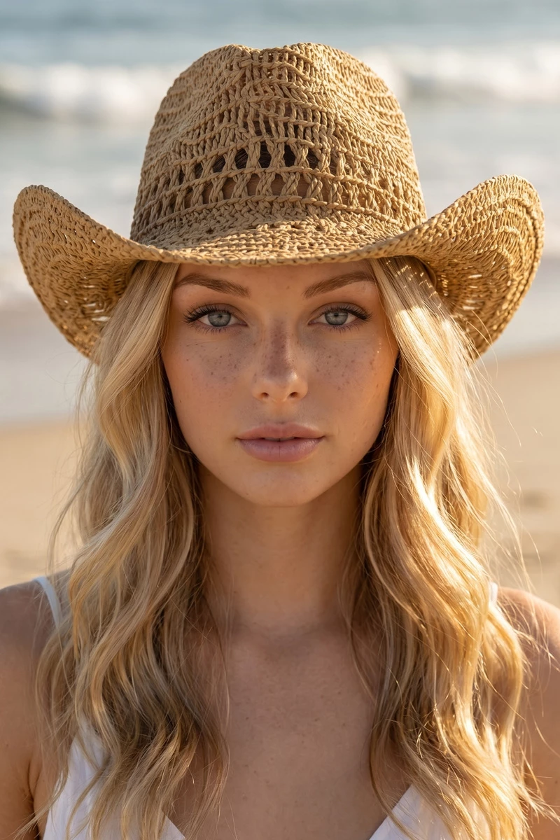 Straw Woven Western Cowboy Hat