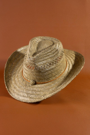 Western Medallion Rope Straw Cowboy Hat