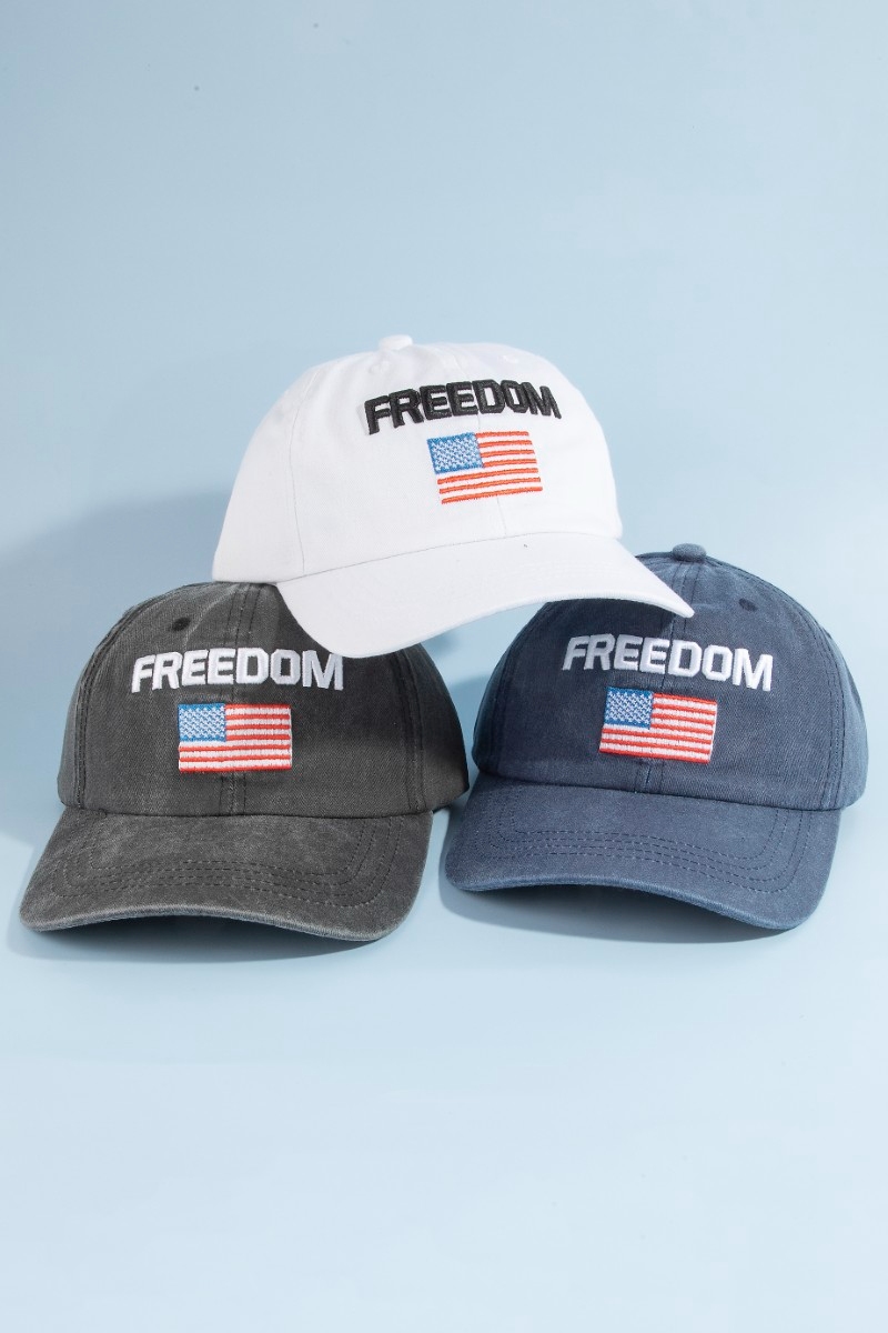 Freedom American Flag Embroidered Baseball Cap