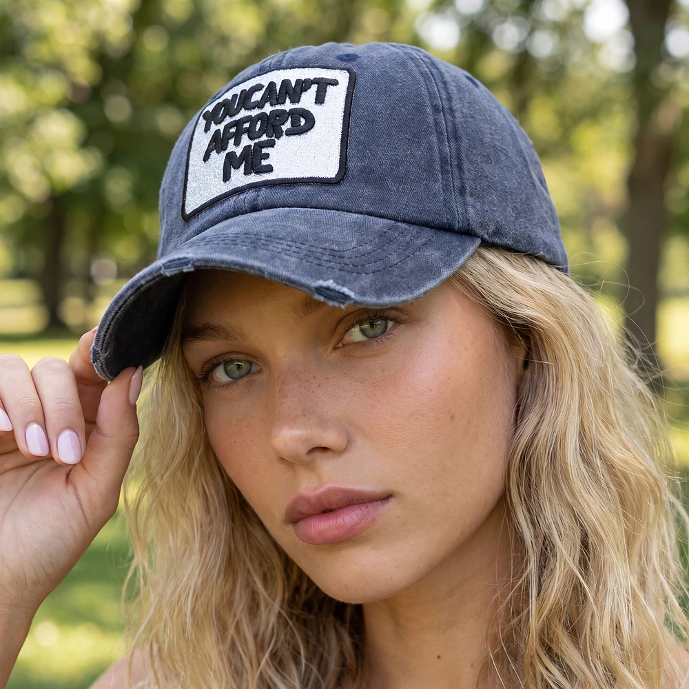 You Cant Afford Me Patch Washed Baseball Cap
