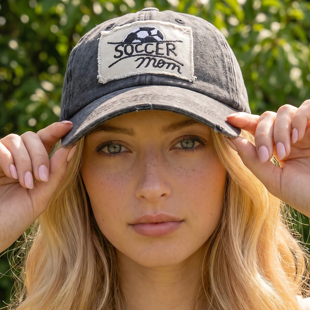 Soccer Mom Ball Patch Vintage Washed Baseball Cap