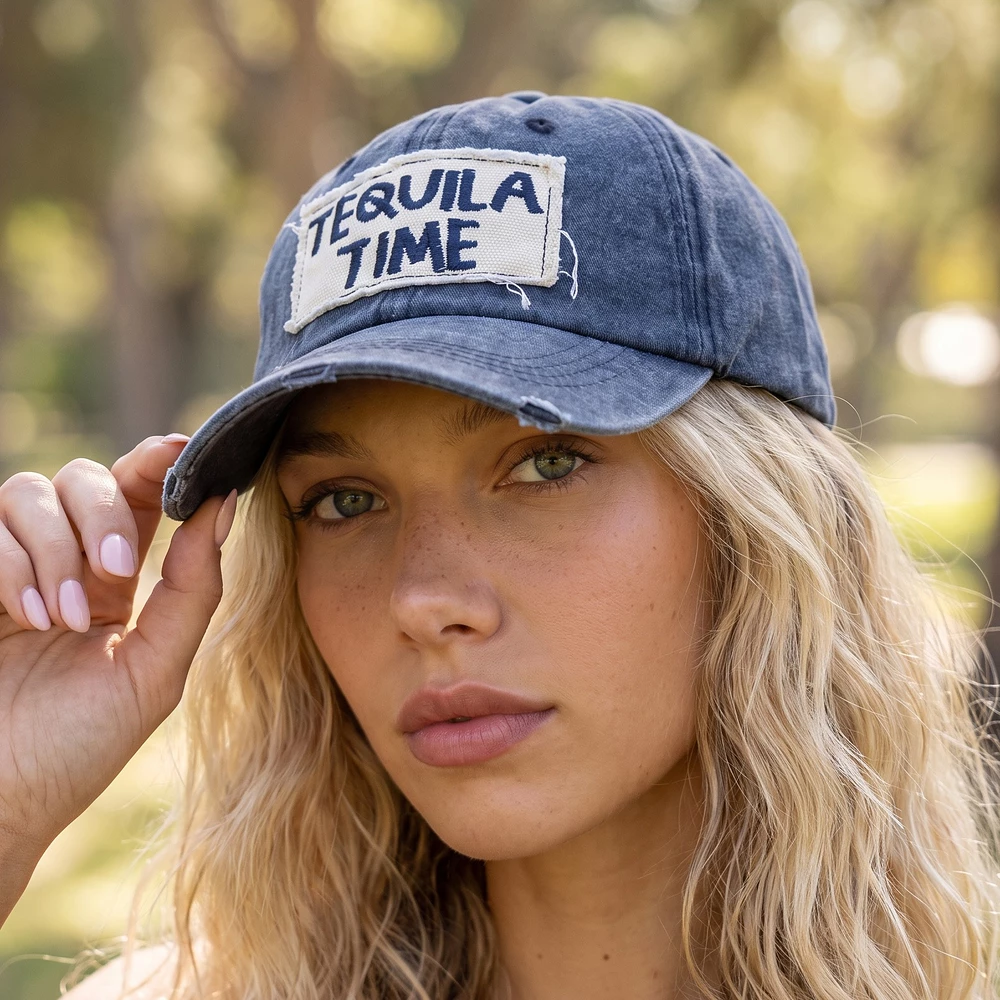 Tequila Time Patch Vintage Washed Baseball Cap