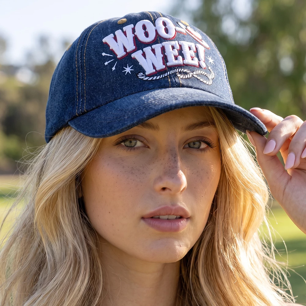 Woo Wee Cowboy Hat Embroidered Denim Baseball Cap