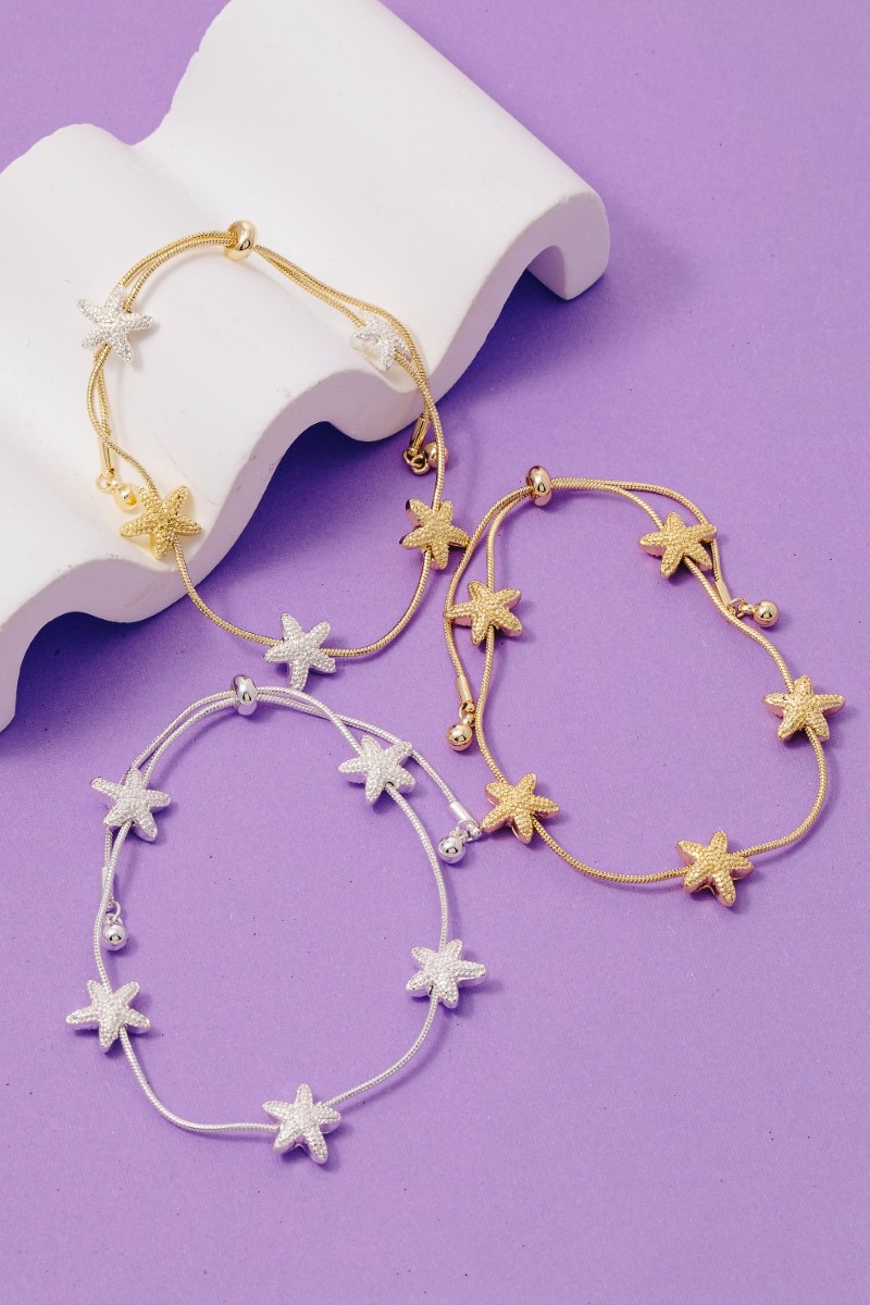 Starfish Station Charms Chain Bracelet
