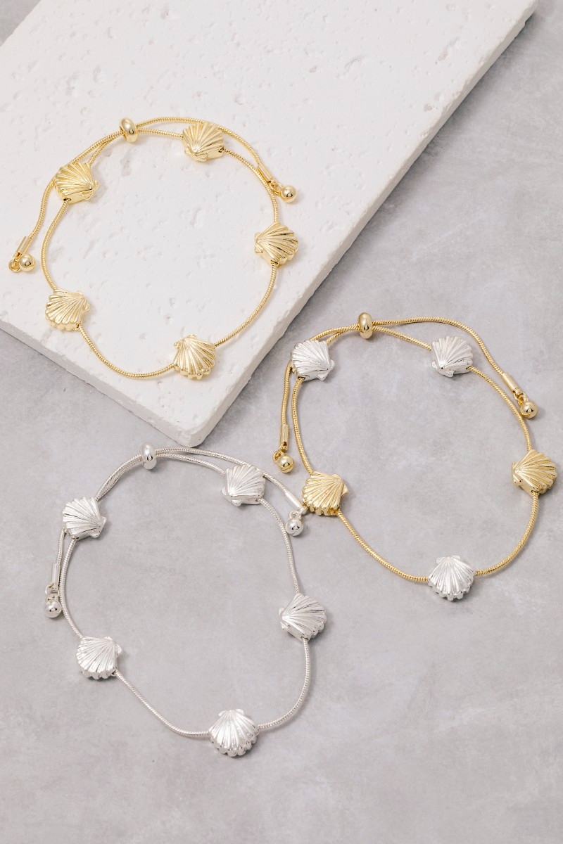 Sea Shell Station Charms Chain Bracelet