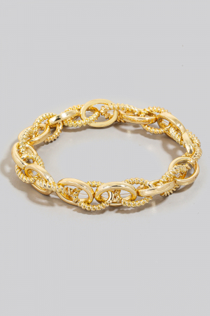 Mixed Metallic Oval Chain Bracelet
