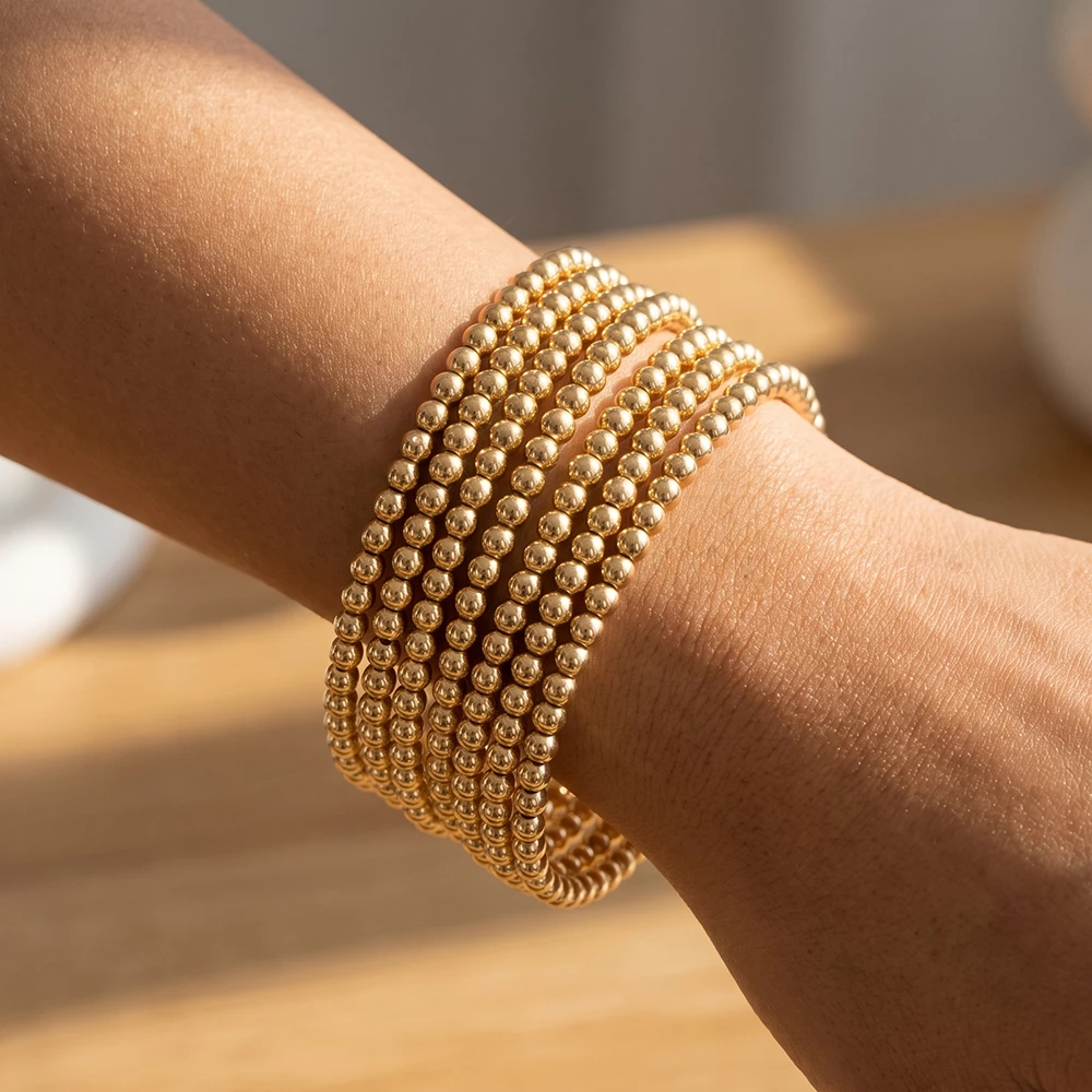 Multi Strand Ball Bead Stretch Bracelet Set