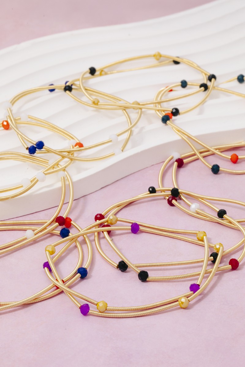 Game Day Beads Metallic Elastic Bracelet Set