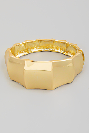 Metallic Bamboo Texture Bangle Bracelet