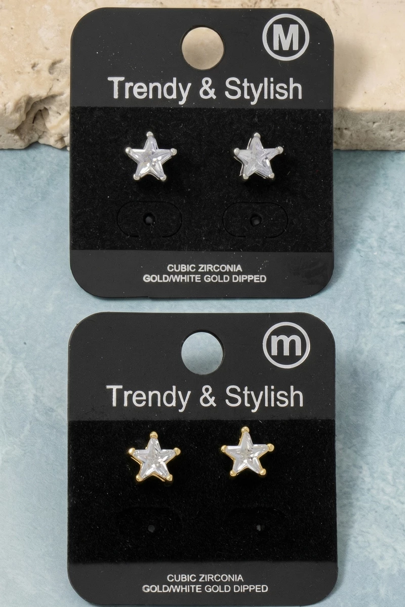 Mini Star Cz Stud Earrings