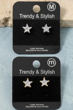 Mini Star Cz Stud Earrings