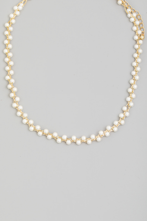 Braided Pearl Chain Necklace