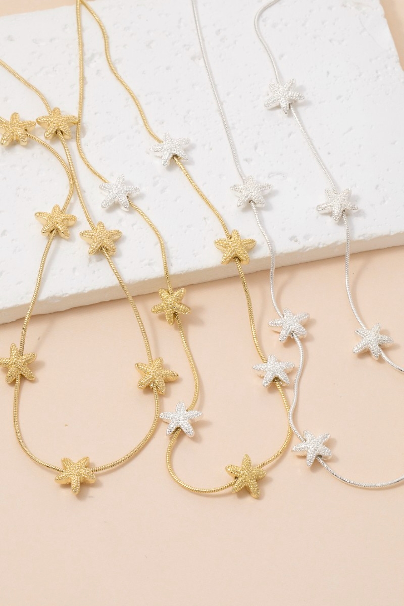 Starfish Sealife Station Charms Chain Necklace