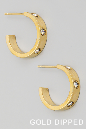 Studded Metallic Hoop Earrings