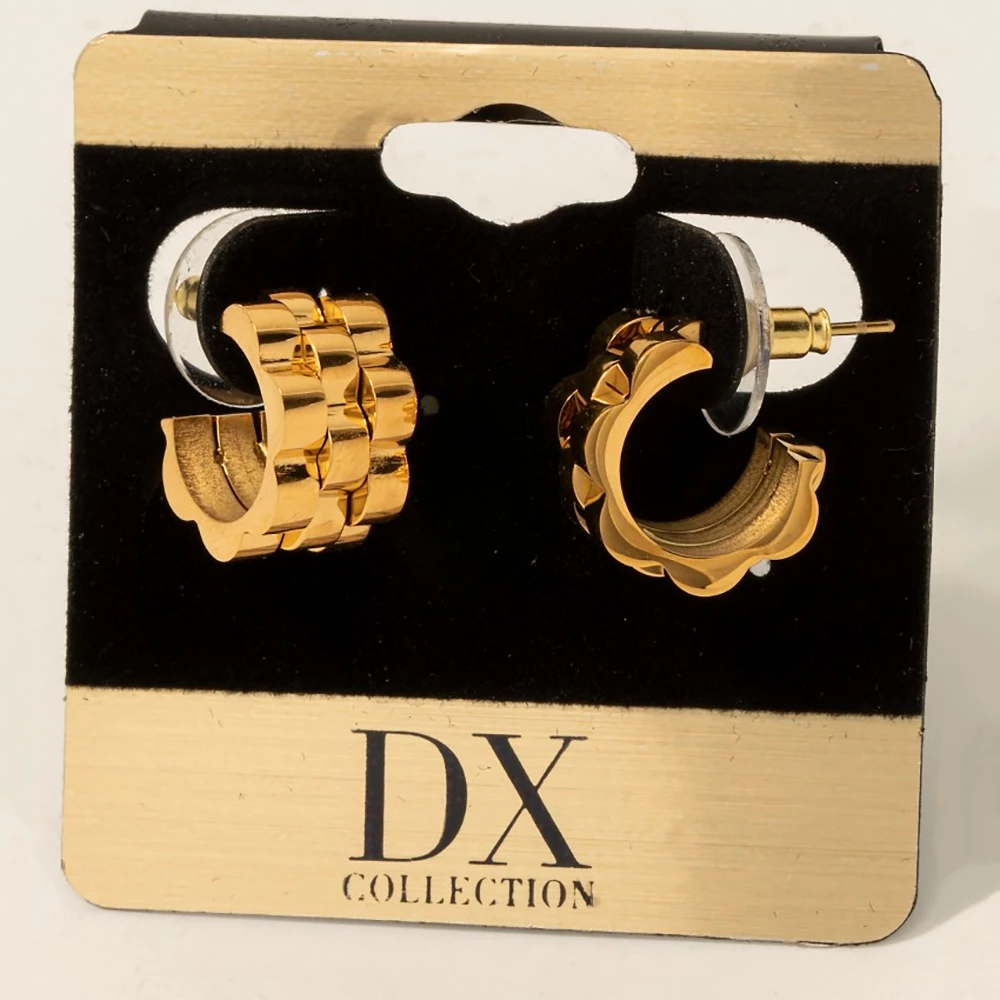 Stainless Steel Layered Hoop Earrings