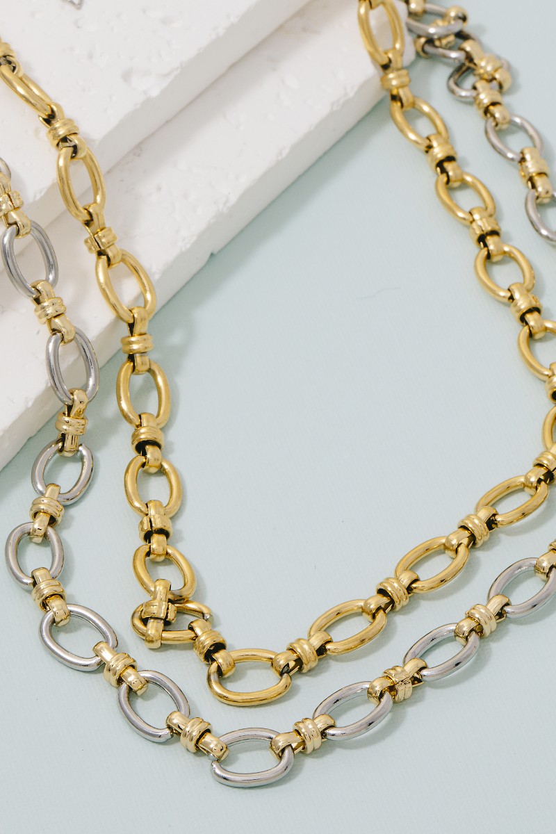 Intricate Oval Chain Link Necklace