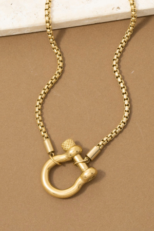 Stainless Steel Two Tone Chain Link Necklace