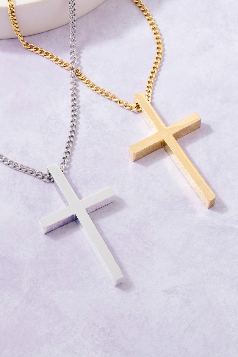 Stainless Steel Cross Pendant Necklace