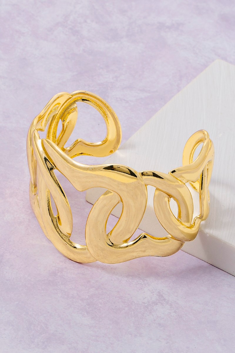 Stainless Steel Linked Chain Cuff Bracelet