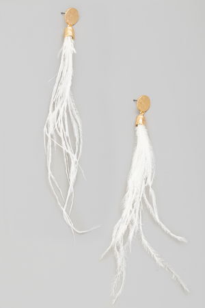 Long Feather Tassel Dangle Earrings