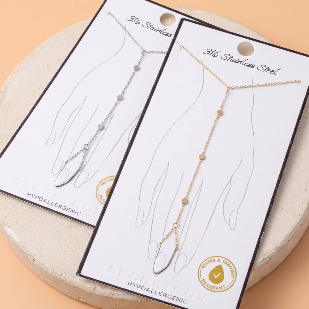 Stainless Steel Disc Station Hand Chain Bracelet