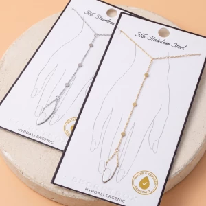 Stainless Steel Disc Station Hand Chain Bracelet