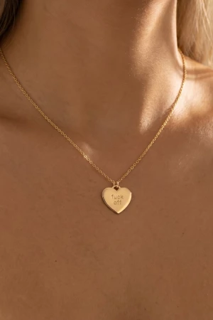 Fuck Off Heart Pendant Necklace
