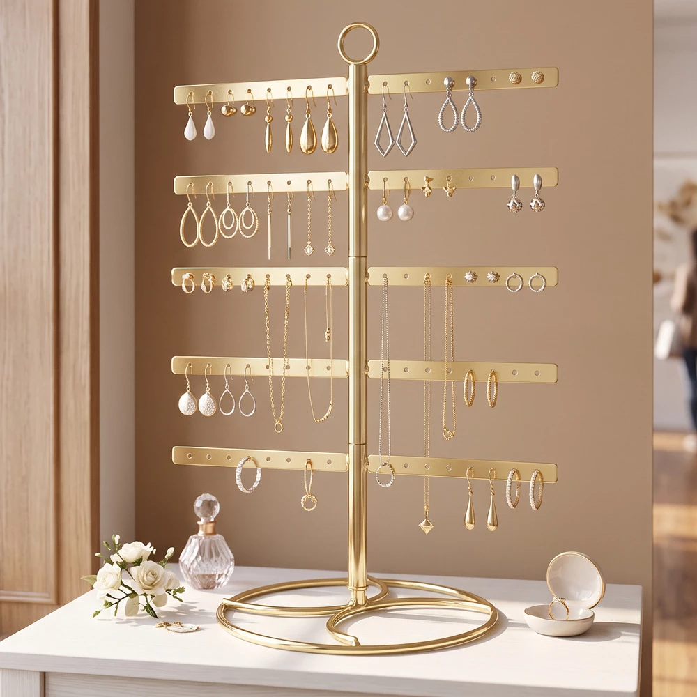 Rotating Five Tier Spinner Earring Display Stand