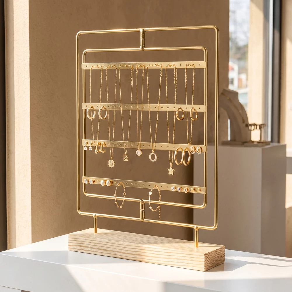 Square Frame Four Row Earring Display Stand