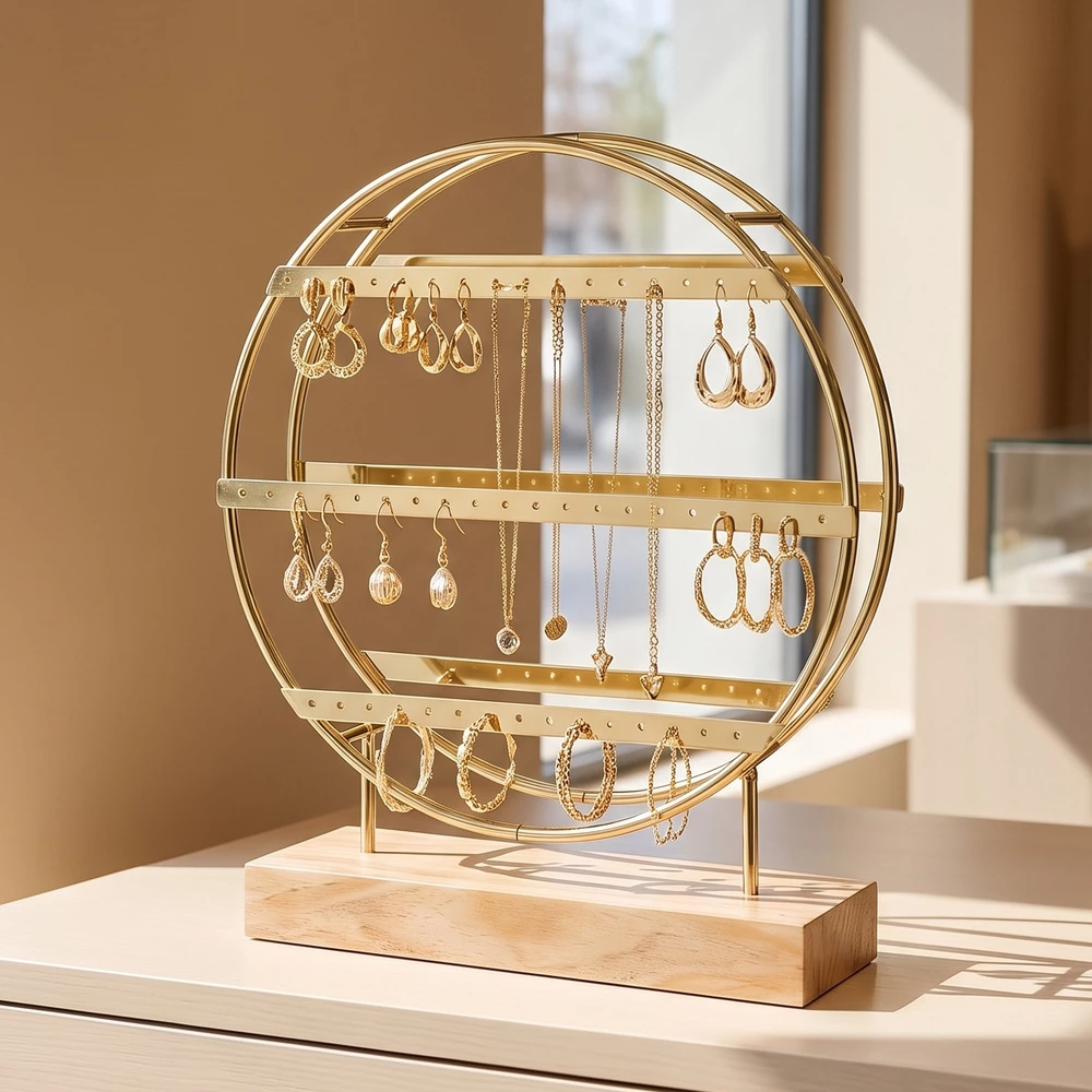 Double Circle Three Row Earring Display Stand