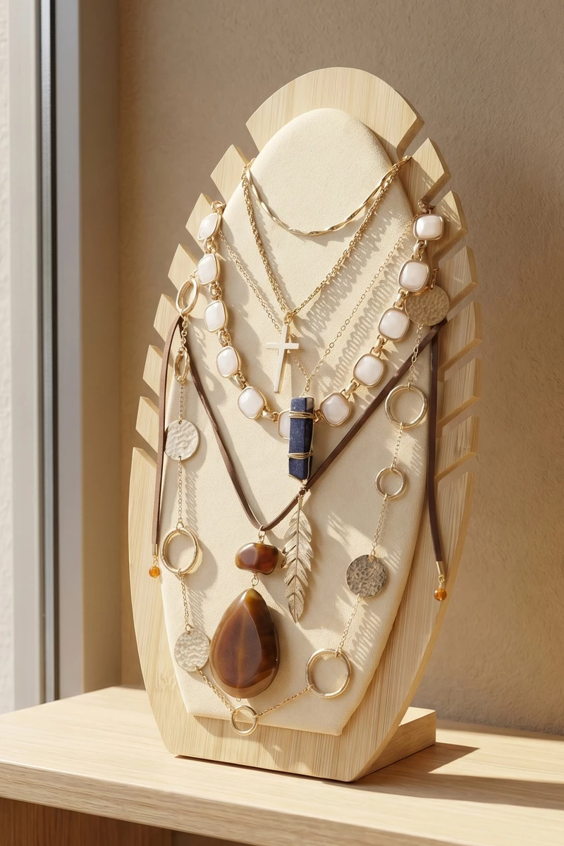 Oval Bamboo Necklace Display Board