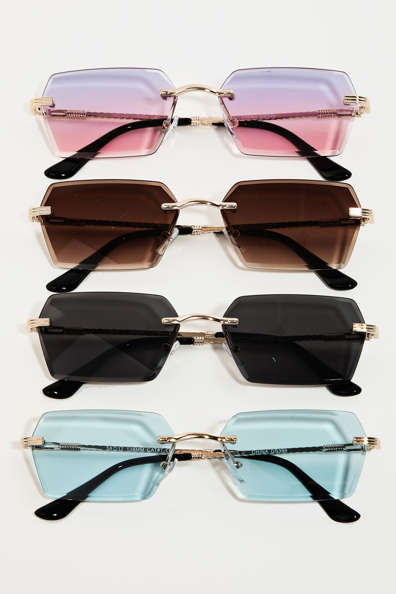 Frameless Color Lens Sunglasses Set