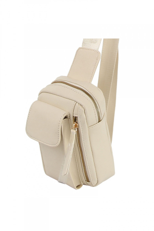 Single Strap Front Pocket Leather Sling Bag