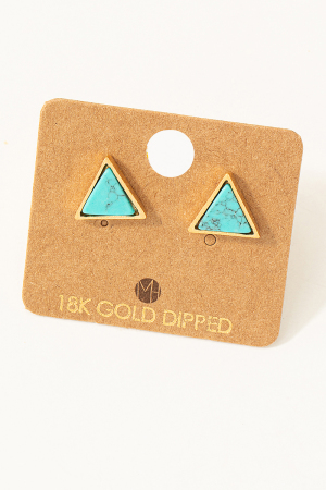 Triangle Stone Stud Earrings