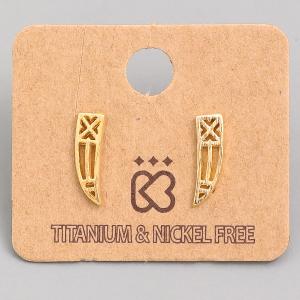 Tribal Cutout Tusk Stud Earrings