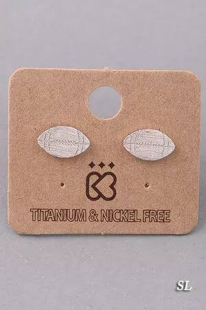 Dainty Football Stud Earrings
