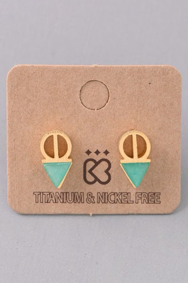 Natural Stone Arrow Studs