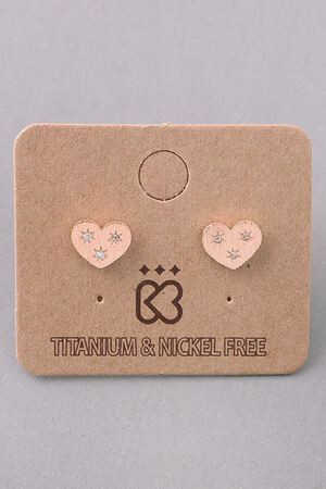 Jeweled Heart Stud Earrings