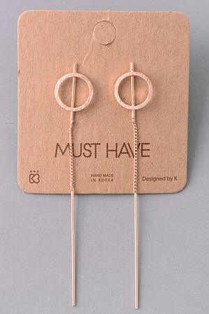 Bar Drop Circle Stud Earrings