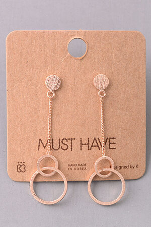 Circle Chain Link Dangle Earrings