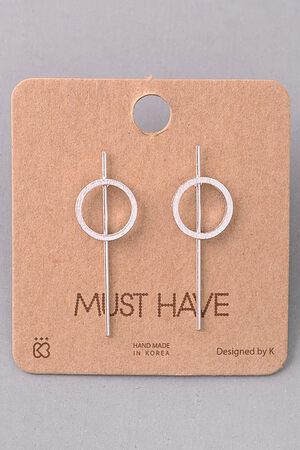 Circle Drop Stud Earrings