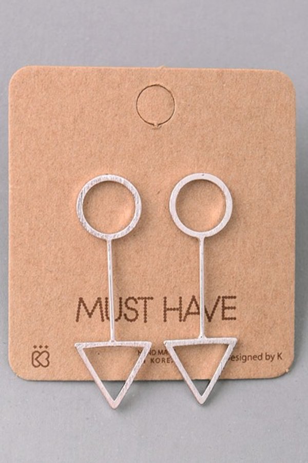 Triangle Drop Circle Stud Earrings