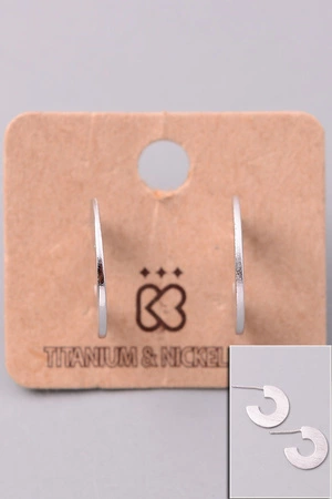 Solid C Bar Hoop Earrings