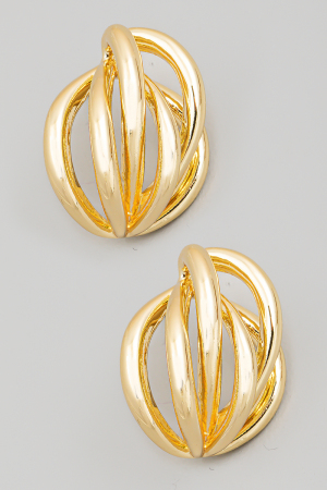 Abstract Metallic Layered Stud Earrings